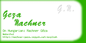 geza machner business card