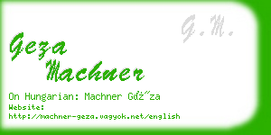 geza machner business card